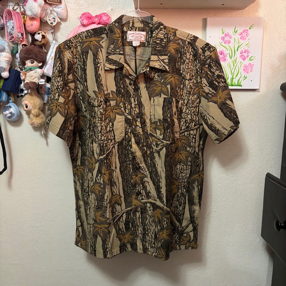 NWT Filson Rustic Short Sleeve Camp Shirt Maple Bark Sz Medium